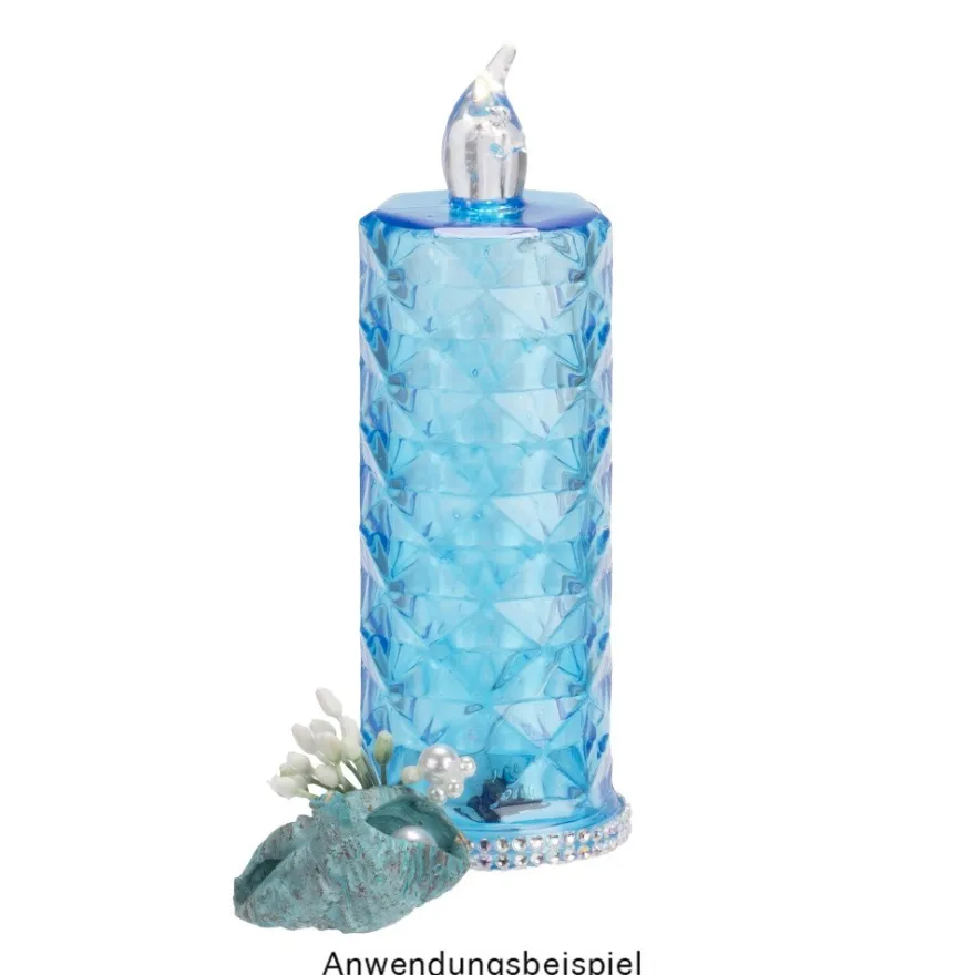 LED-Kerzen, Kristalloptik 1, transparent, 15,5cm hoch, 2 Stück