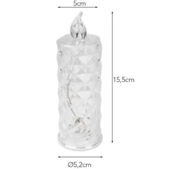 LED-Kerzen, Kristalloptik 1, transparent, 15,5cm hoch, 2 Stück