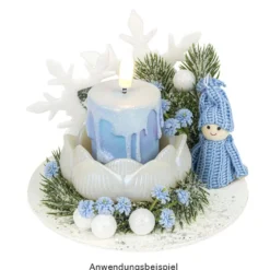 LED-Kerzen mit Echtwachsbeschichtung, creme, mit Wachstropfen, Ø 4,4cm, inkl. Timer, 4 Stück