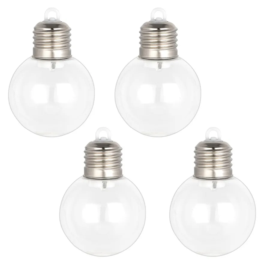 LED-Kugeln Glühbirne, Ø6cm, transparent, 4 Stück