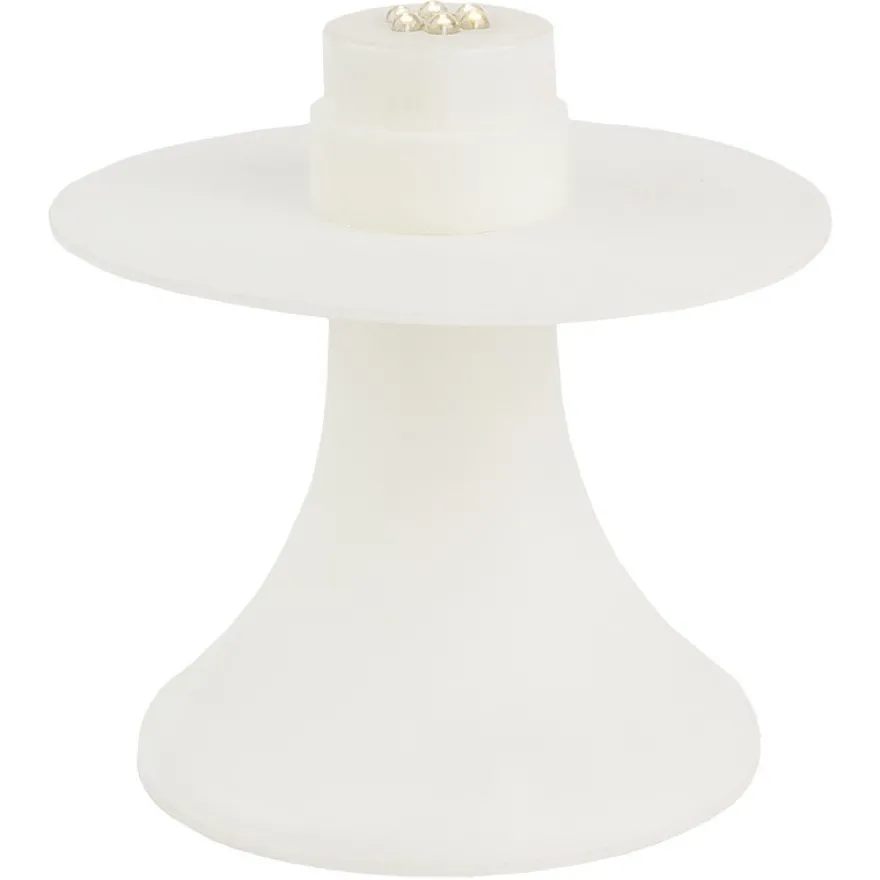 LED-Lampenpodest, Ø oben: 12cm, Ø unten: 10cm, 12cm hoch, weiß, 6 LEDs, warmweiß, Timer-Funktion
