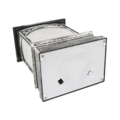 LED-Laterne mit Flackereffekt, 12cm x 20,5cm x 8,6cm, Schmiedeeisenoptik, silber-schwarz