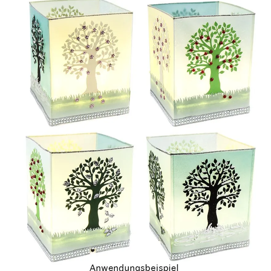 LED-Leuchtsockel, Light Base, quadratisch, 12,7cm x 12,7cm, 3,2cm hoch, 16 LEDs, warmweiß