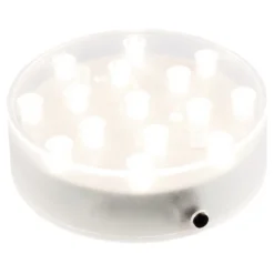 LED-Leuchtsockel, Light Base, rund, Ø 10cm, 3,2cm hoch, 15 LEDs, warmweiß