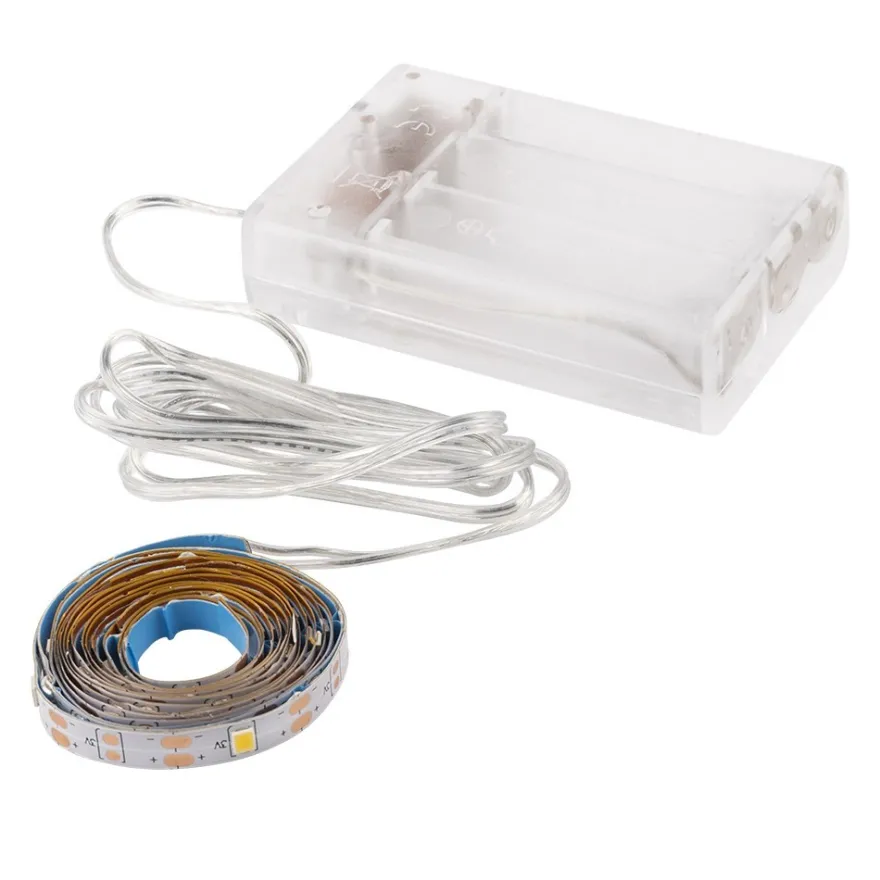 LED-Lichterband, selbstklebend, warmweiß, inkl. Timer, 40er, 2,35m lang