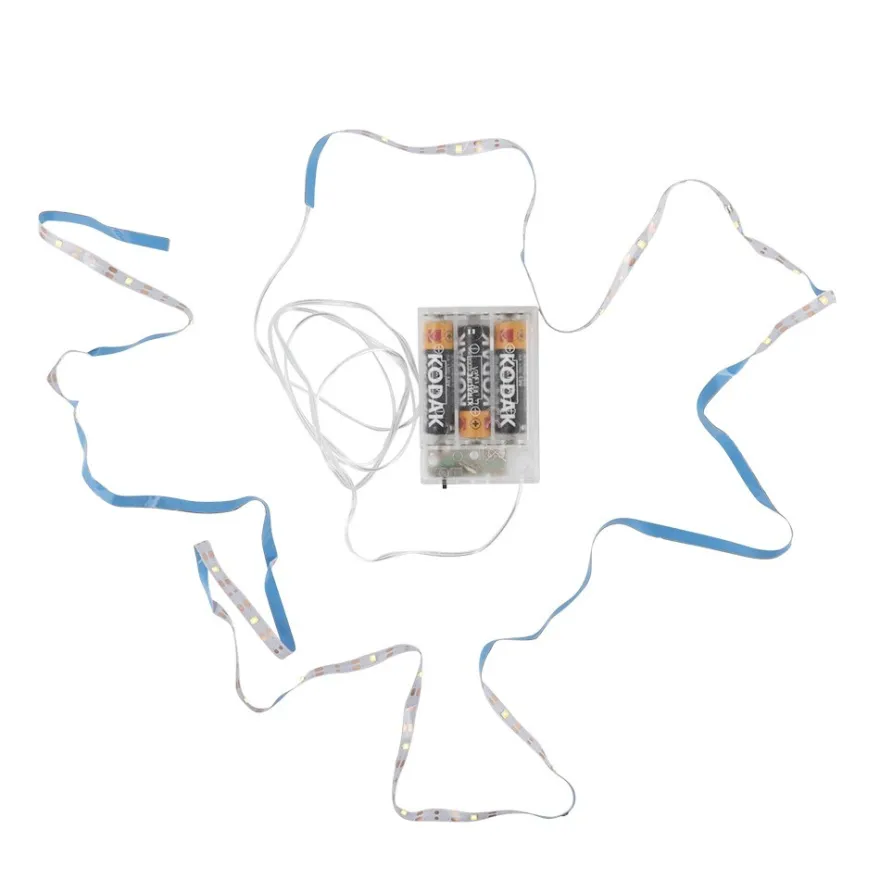LED-Lichterband, selbstklebend, warmweiß, inkl. Timer, 50er, 2,65m lang