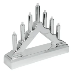 LED-Lichterbogen, 15,7cm x 3,8cm x 12,5cm, 7 LEDs in warmweiß, inkl. Timer-Funktion, silber