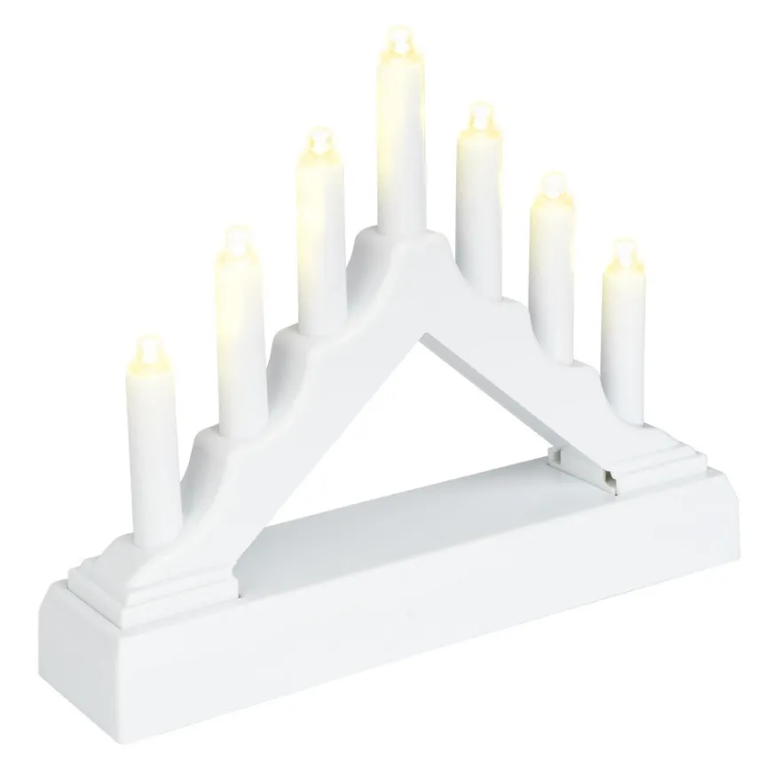 LED-Lichterbogen, 15,7cm x 3,8cm x 12,5cm, 7 LEDs in warmweiß, inkl. Timer-Funktion, weiß