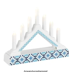 LED-Lichterbogen, 15,7cm x 3,8cm x 12,5cm, 7 LEDs in warmweiß, inkl. Timer-Funktion, weiß