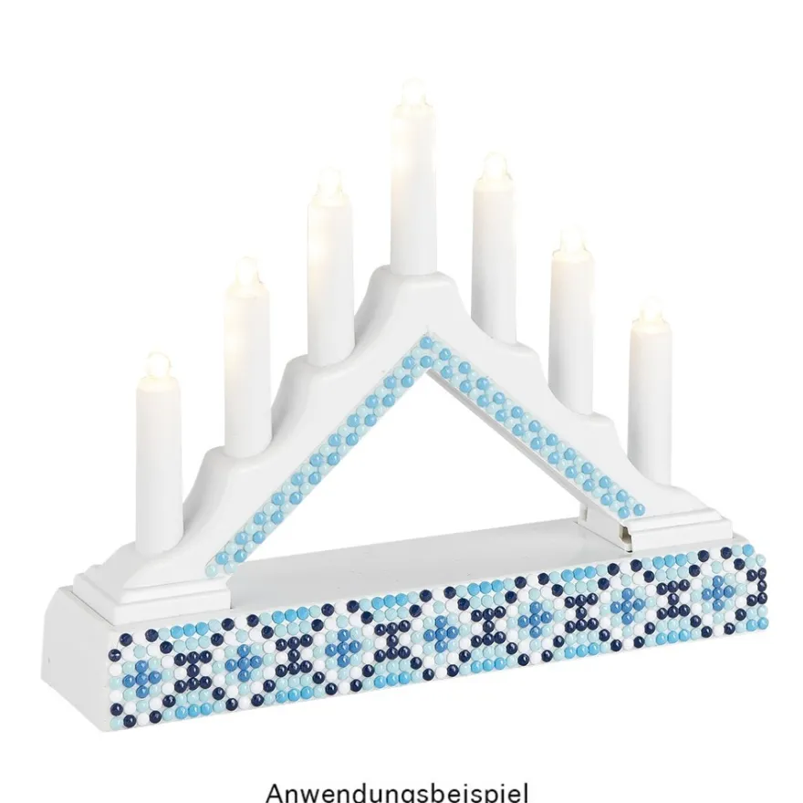 LED-Lichterbogen, 15,7cm x 3,8cm x 12,5cm, 7 LEDs in warmweiß, inkl. Timer-Funktion, weiß