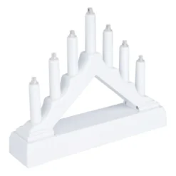 LED-Lichterbogen, 15,7cm x 3,8cm x 12,5cm, 7 LEDs in warmweiß, inkl. Timer-Funktion, weiß