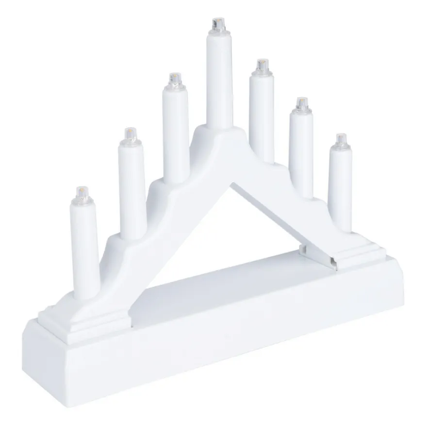 LED-Lichterbogen, 15,7cm x 3,8cm x 12,5cm, 7 LEDs in warmweiß, inkl. Timer-Funktion, weiß