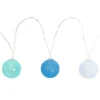 LED-Lichterkette Baumwollkugeln 1, Ø 3,5cm 10 Kugeln in 3 Farben, weiß/mint/hellblau, inkl. Timer