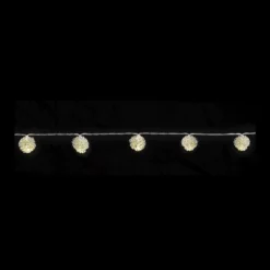 LED-Lichterkette, Drahtkugeln, silber, 10 LEDs in Warmweiß, 3,05m lang, Timer