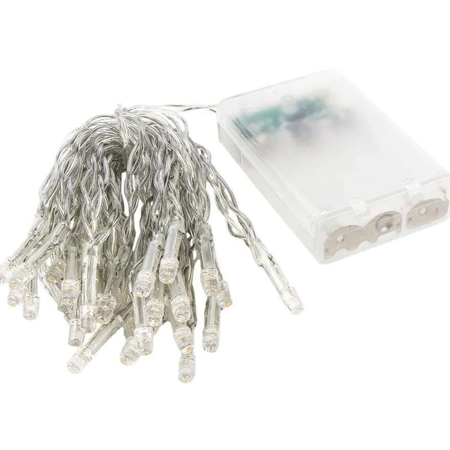 LED-Lichterkette, 5mm Lampen-Ø, 15cm Abstand, inkl. Timer, 30er