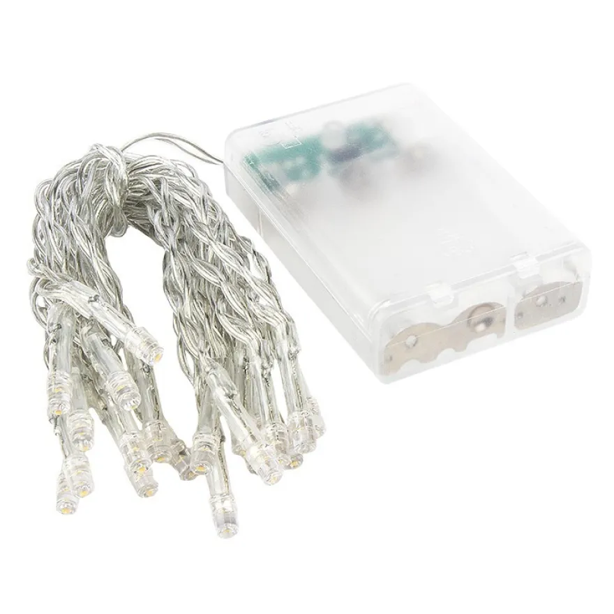 LED-Lichterkette, 5mm Lampen-Ø, 15cm Abstand, inkl. Timer, 20er