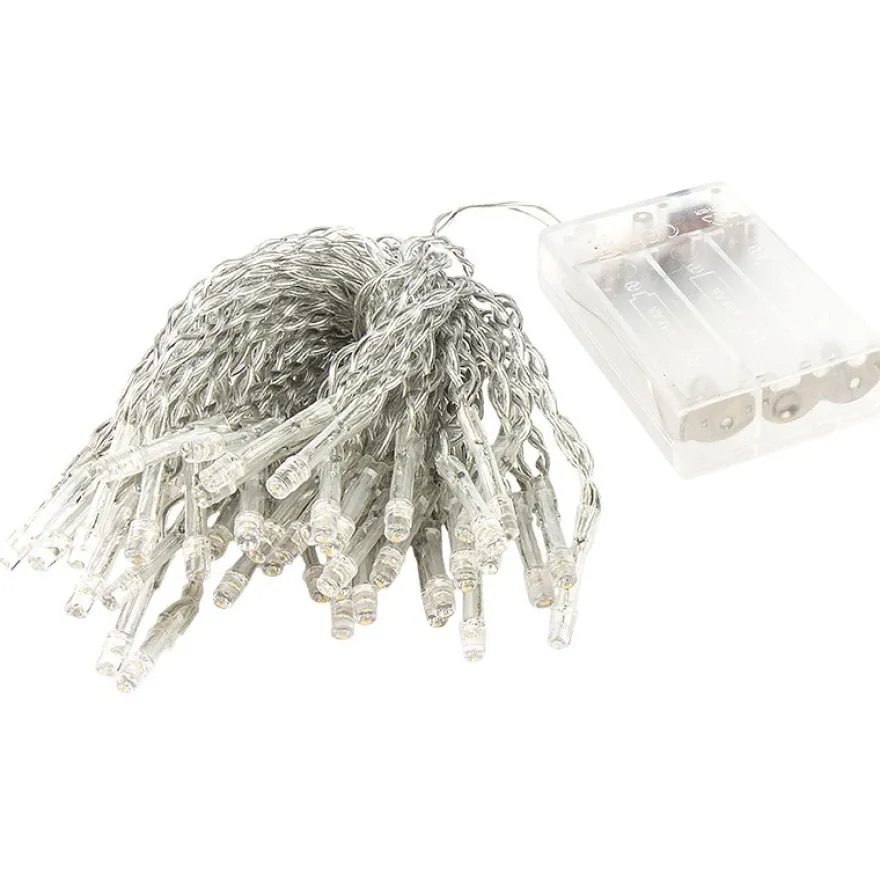 LED-Lichterkette, 5mm Lampen-Ø, 15cm Abstand, inkl. Timer, 50er