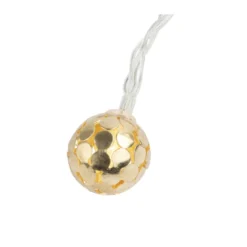LED-Lichterkette, Ornament-Kugel 2, hellgold, 10 LEDs in Warmweiß, Timer