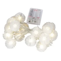 LED-Lichterkette Pusteblume, 20 LEDs in Warmweiß, 2m lang, Timer