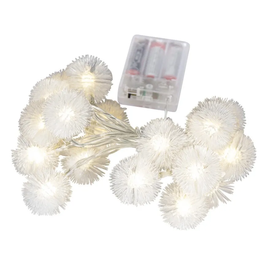 LED-Lichterkette Pusteblume, 20 LEDs in Warmweiß, 2m lang, Timer