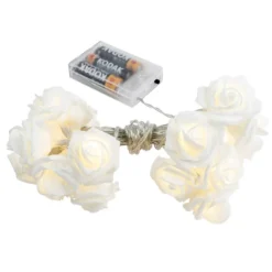 LED Lichterkette, Rosen, 20 LED-Lichter in Warmweiß