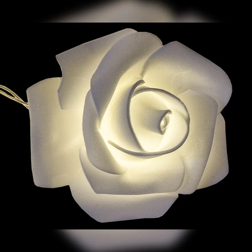 LED-Lichterkette, Rosen, 10 LED-Lichter in Warmweiß, inkl. Timer