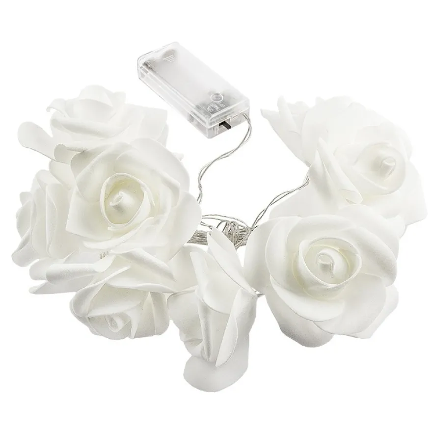LED-Lichterkette, Rosen, 10 LED-Lichter in Warmweiß, inkl. Timer