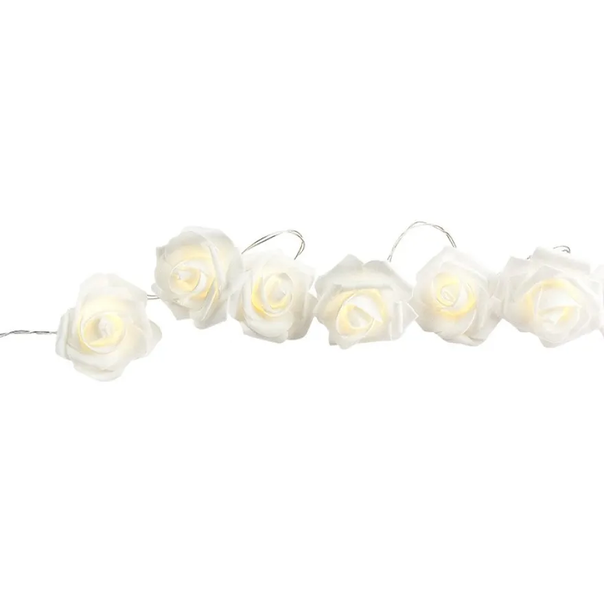 LED-Lichterkette, Rosen, 10 LED-Lichter in Warmweiß, inkl. Timer