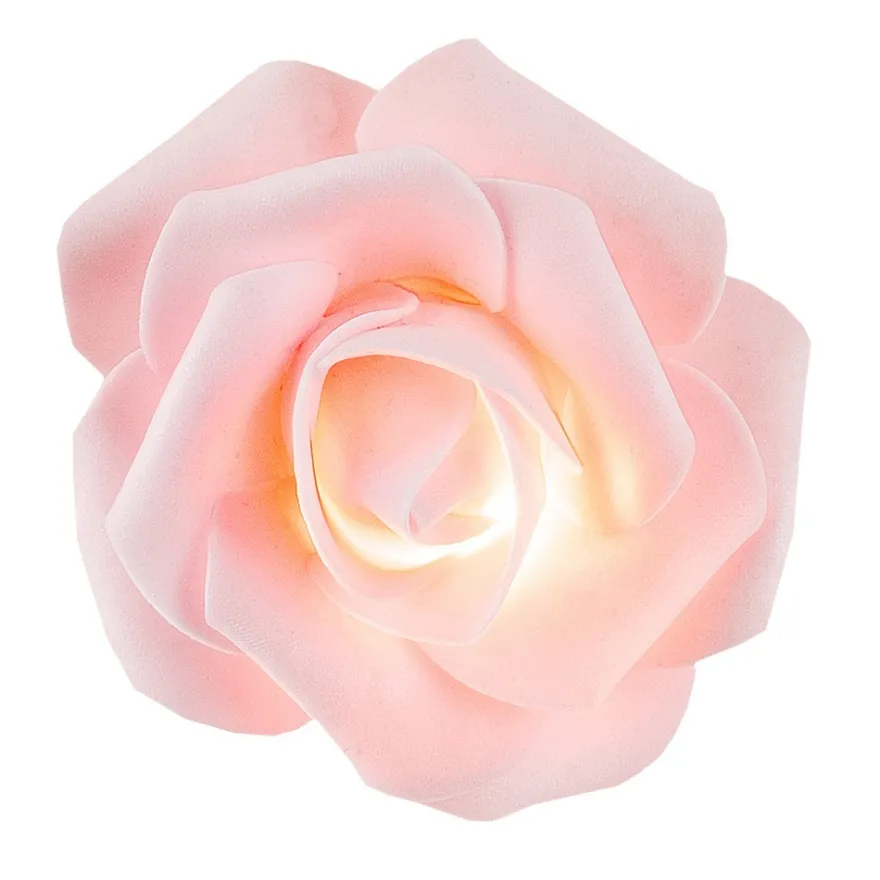 LED-Lichterkette, Rosen, rosa, 10 LED-Lämpchen in Warmweiß, inkl. Timer