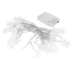 LED-Lichterkette, Schneeflocken, 40-LEDs in Warmweiß, 6,1m lang, Timer