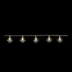 LED-Lichterkette, Schneeflocken, 40-LEDs in Warmweiß, 6,1m lang, Timer