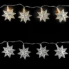 LED-Lichterkette, Sterne, Metall, 10 LEDs in Warmweiß, mit Timer