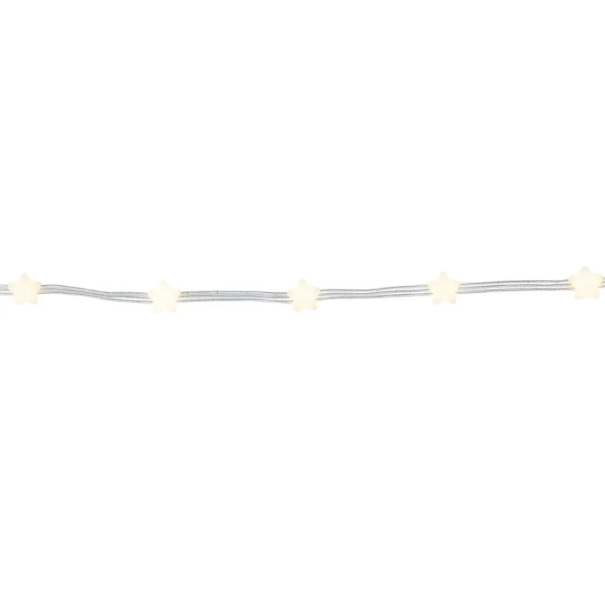 LED-Lichterkette Sterne, warmweiß, transparentes Soft-Kabel, 30 LEDs, inkl. Timer