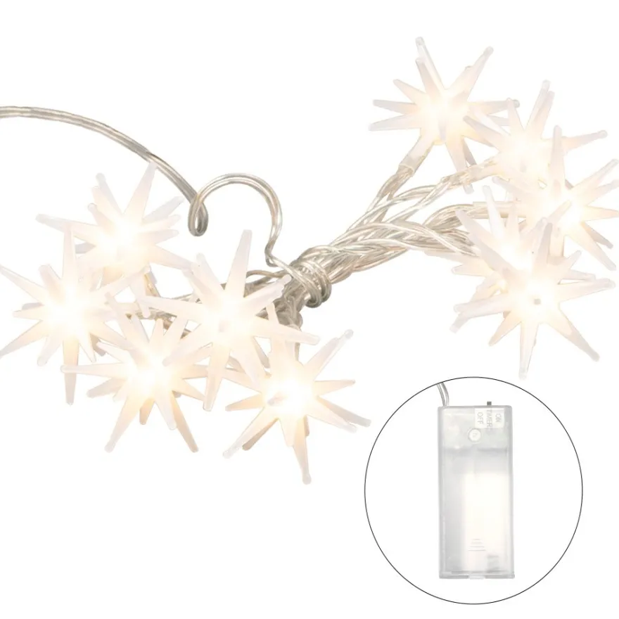 LED-Lichterkette Sterne, warmweiß, inkl. Timer, 10er