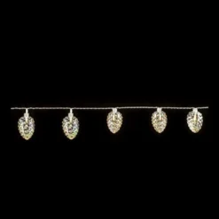 LED-Lichterkette, Tannenzapfen, klar-irisierend, 10 LEDs in Warmweiß, 3,5m lang, Timer