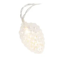 LED-Lichterkette, Tannenzapfen, klar-irisierend, 10 LEDs in Warmweiß, 3,5m lang, Timer