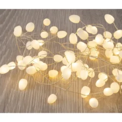 LED-Lichterkette, Weiße Knospen, 100 LEDs in Warmweiß, inkl. Timer-Funktion