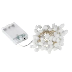 LED-Lichterkette, Weiße Knospen, 100 LEDs in Warmweiß, inkl. Timer-Funktion