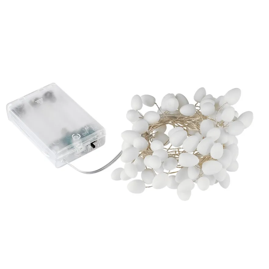 LED-Lichterkette, Weiße Knospen, 100 LEDs in Warmweiß, inkl. Timer-Funktion