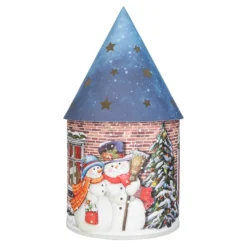 LED-Lichthaus, Nostalgische Weihnacht 1, Ø 11cm, 22cm hoch, inkl. Draht-Lichterkette, mit Timer