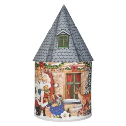LED-Lichthaus, Nostalgische Weihnacht 5, Ø 11cm, 22cm hoch, inkl. Draht-Lichterkette, mit Timer
