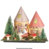 LED-Lichthaus, Nostalgische Weihnacht 6, Ø 11cm, 22cm hoch, inkl. Draht-Lichterkette, mit Timer