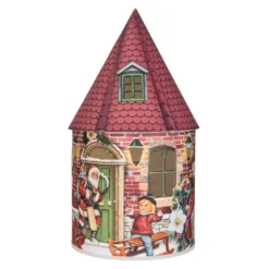 LED-Lichthaus, Nostalgische Weihnacht 6, Ø 11cm, 22cm hoch, inkl. Draht-Lichterkette, mit Timer