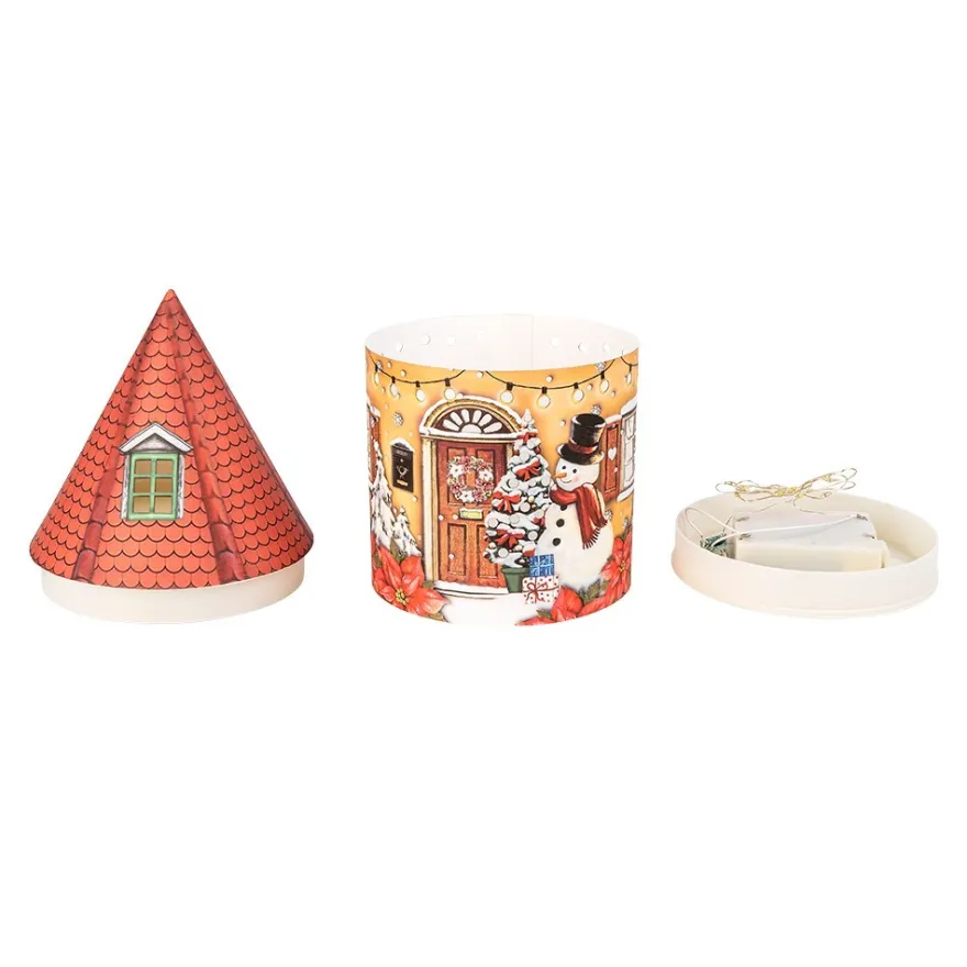 LED-Lichthaus, Nostalgische Weihnacht 2, Ø 11cm, 22cm hoch, inkl. Draht-Lichterkette, mit Timer