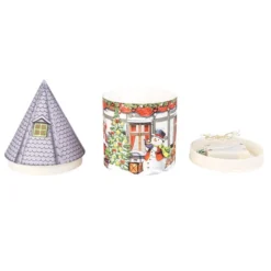 LED-Lichthaus, Nostalgische Weihnacht 7, Ø 11cm, 22cm hoch, inkl. Draht-Lichterkette, mit Timer