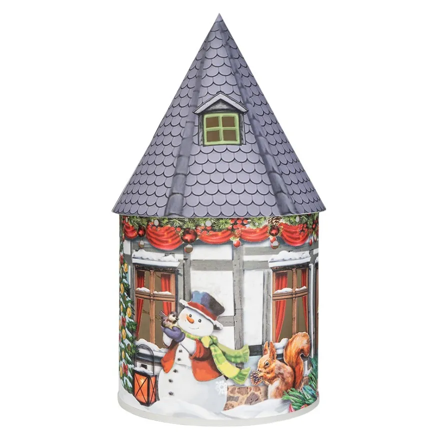 LED-Lichthaus, Nostalgische Weihnacht 7, Ø 11cm, 22cm hoch, inkl. Draht-Lichterkette, mit Timer