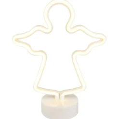 LED-Lichtschlauch, Engel mit Podest, 29,5cm x 23cm x 10cm, weiß, LED-Band in Warmweiß,