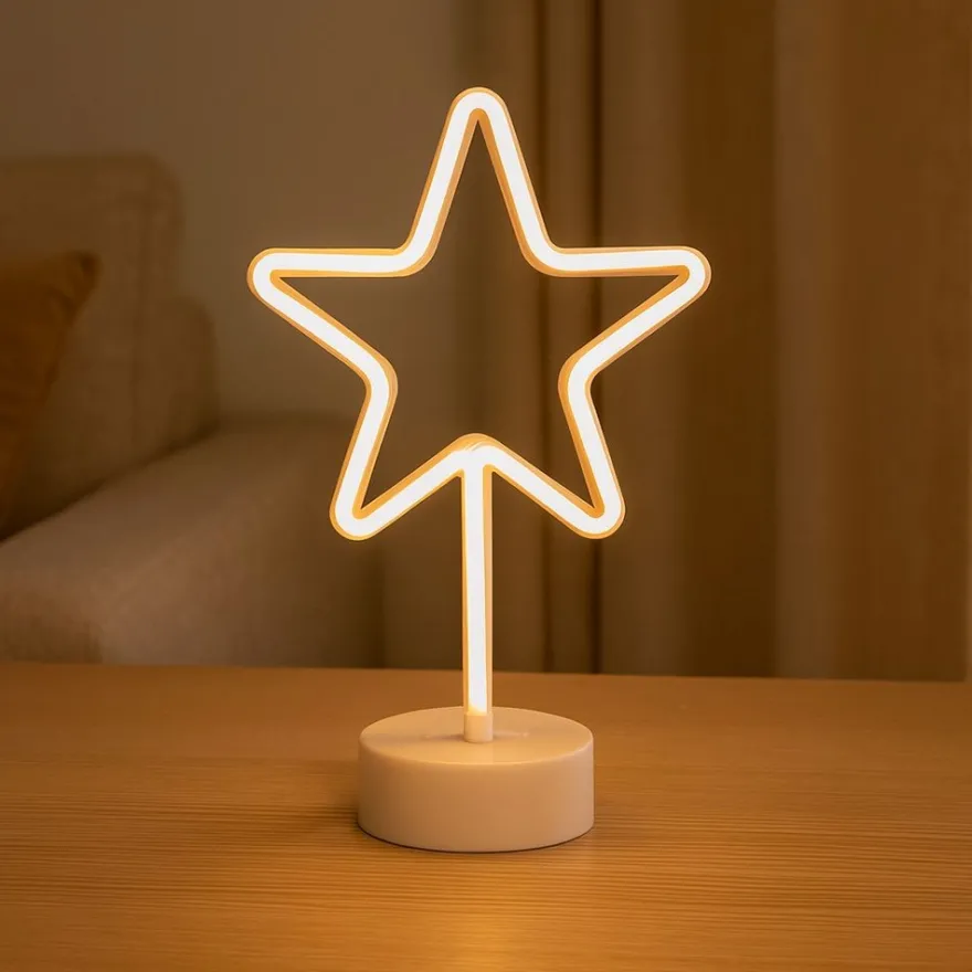 LED-Lichtschlauch, Stern mit Podest, 30,5cm hoch, warmweiß, inkl. Timer