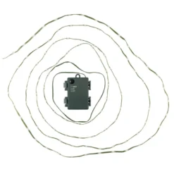 LED-Micro-Lichterkette, warmweiß, inkl. Timer, grünes Soft-Kabel, 100er