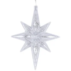 LED-Octa-Sterne, 21,3cm x 16,4cm, warmweiß, transparent, klar, inkl. Timer, 2 Stück